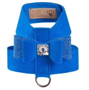 Susan Lanci AB Crystal Stellar Big Bow Tinkie Harness in Royal Blue - Posh Puppy Boutique