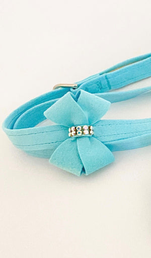 Susan Lanci AB Crystal Tiffi Nouveau Bow Leash - Posh Puppy Boutique