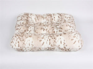 Susan Lanci Arctic Snow Leopard Bed - Square - Posh Puppy Boutique