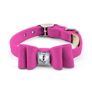 Susan Lanci Big Bow Collection Ultrasuede Collar in Many Colors - Posh Puppy Boutique