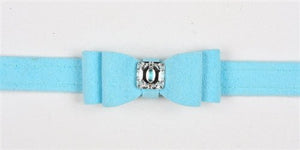 Susan Lanci Big Bow Collection Ultrasuede Collar in Many Colors - Posh Puppy Boutique