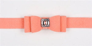 Susan Lanci Big Bow Collection Ultrasuede Collar in Many Colors - Posh Puppy Boutique