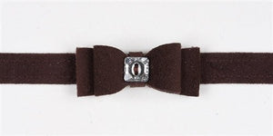 Susan Lanci Big Bow Collection Ultrasuede Collar in Many Colors - Posh Puppy Boutique