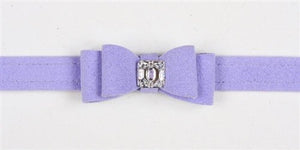 Susan Lanci Big Bow Collection Ultrasuede Collar in Many Colors - Posh Puppy Boutique