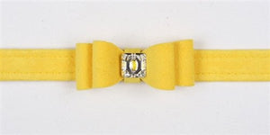 Susan Lanci Big Bow Collection Ultrasuede Collar in Many Colors - Posh Puppy Boutique