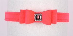 Susan Lanci Big Bow Collection Ultrasuede Collar in Many Colors - Posh Puppy Boutique