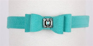 Susan Lanci Big Bow Collection Ultrasuede Collar in Many Colors - Posh Puppy Boutique