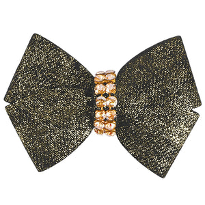 Susan Lanci Black Glitzerati Nouveau Bow Hair Bow - Posh Puppy Boutique