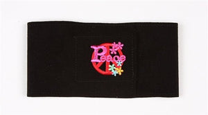 Susan Lanci Black - Peace Symbol Wizzers Bellyband - Posh Puppy Boutique