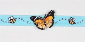 Susan Lanci Butterfly & Bee Collection Ultrasuede Dog Collar in Many Colors - Posh Puppy Boutique