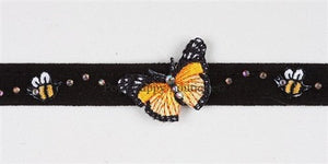 Susan Lanci Butterfly & Bee Collection Ultrasuede Dog Collar in Many Colors - Posh Puppy Boutique