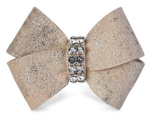 Susan Lanci Champagne Glitzerati Nouveau Bow Hair Bow - Posh Puppy Boutique