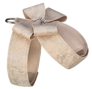 Susan Lanci Champagne Glitzerati Nouveau Bow Tinkie Harness - Posh Puppy Boutique