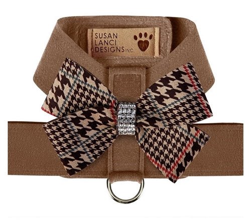 Susan Lanci Chocolate Glen Houndtooth Nouveau Bow Tinkie Harness