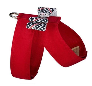 Susan Lanci Classic Glen Houndstooth Big Bow Tinkie Harness - Posh Puppy Boutique