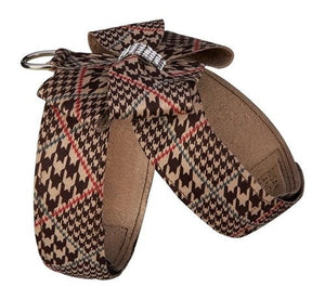 Susan Lanci Classic Glen Houndstooth Nouveau Bow Tinkie Harness - Posh Puppy Boutique