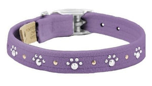 Susan Lanci Crystal Paws Ultrasuede Collars in Many Colors - Posh Puppy Boutique