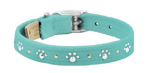 Susan Lanci Crystal Paws Ultrasuede Collars in Many Colors - Posh Puppy Boutique