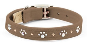 Susan Lanci Crystal Paws Ultrasuede Collars in Many Colors - Posh Puppy Boutique