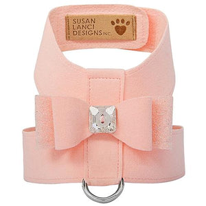 Susan Lanci Crystal Stellar Big Bow Tinkie Harness in Puppy Pink - Posh Puppy Boutique