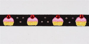 Susan Lanci Cupcake Collection Ultrasuede Dog Collars - Many Colors - Posh Puppy Boutique