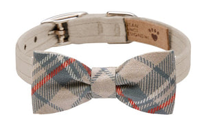 Susan Lanci Doe Collar with Doe Plaid Bow Tie - Posh Puppy Boutique