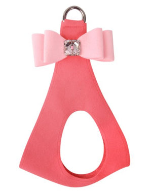 Susan Lanci Electric Pink Step in Harness with Puppy Pink Big Bow - Posh Puppy Boutique