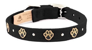 Susan Lanci Embroidered Paws with Studs Ultrasuede Dog Collar - Posh Puppy Boutique