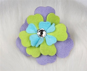 Susan Lanci Fantasy Flower Collection Hair Bow - French Lavender - Kiwi - Tiffi Blue - Posh Puppy Boutique
