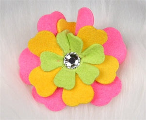 Susan Lanci Fantasy Flower Collection Hair Bow - Perfect Pink - Sunshine - Kiwi - Posh Puppy Boutique