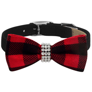 Susan Lanci Giltmore Red Gingham Bow Tie Collar - Posh Puppy Boutique