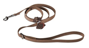 Susan Lanci Glen Houndstooth Nouveau Bow Collar Fawn - Posh Puppy Boutique