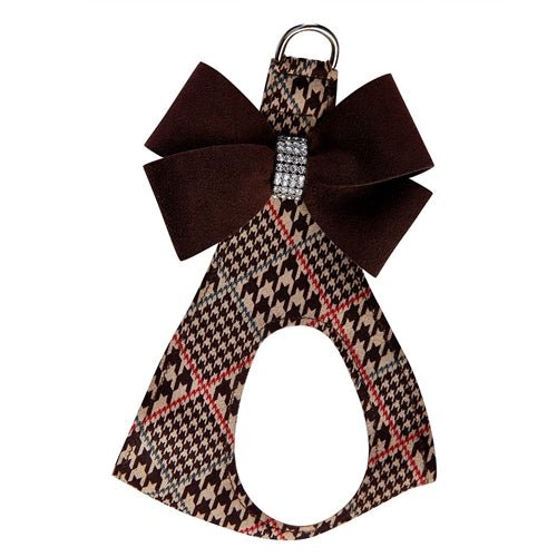 Susan Lanci Glen Houndstooth with Chocolate Nouveau Bow Step In Harness