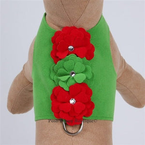 Susan Lanci Green Bailey Harness - Tinkie's Garden Christmas - Posh Puppy Boutique