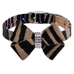 Susan Lanci Jungle Print Collection 1/2" Nouveau Bow Collar - Posh Puppy Boutique