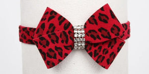 Susan Lanci Jungle Print Collection 1/2" Nouveau Bow Collar - Posh Puppy Boutique