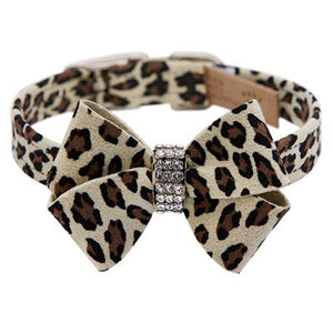 Susan Lanci Jungle Print Collection 1/2" Nouveau Bow Collar - Posh Puppy Boutique