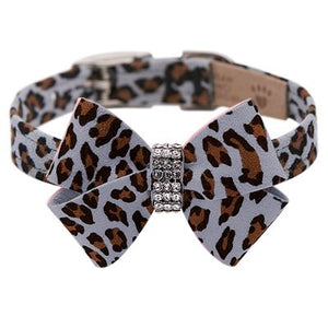 Susan Lanci Jungle Print Collection 1/2" Nouveau Bow Collar - Posh Puppy Boutique