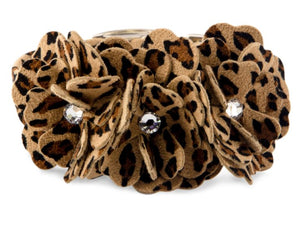 Susan Lanci Jungle Print Collection 1/2" Ultrasuede Collar - Tinkie's Garden - Posh Puppy Boutique