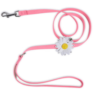 Susan Lanci Large Daisy with AB Crystal Ultrasuede Dog Leashes - Many Colors - Posh Puppy Boutique