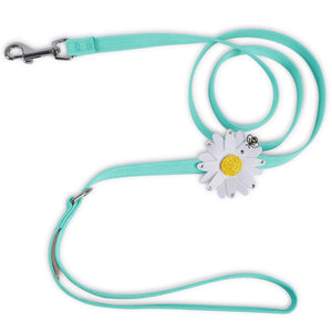 Susan Lanci Large Daisy with AB Crystal Ultrasuede Dog Leashes - Many Colors - Posh Puppy Boutique