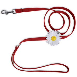 Susan Lanci Large Daisy with AB Crystal Ultrasuede Dog Leashes - Many Colors - Posh Puppy Boutique