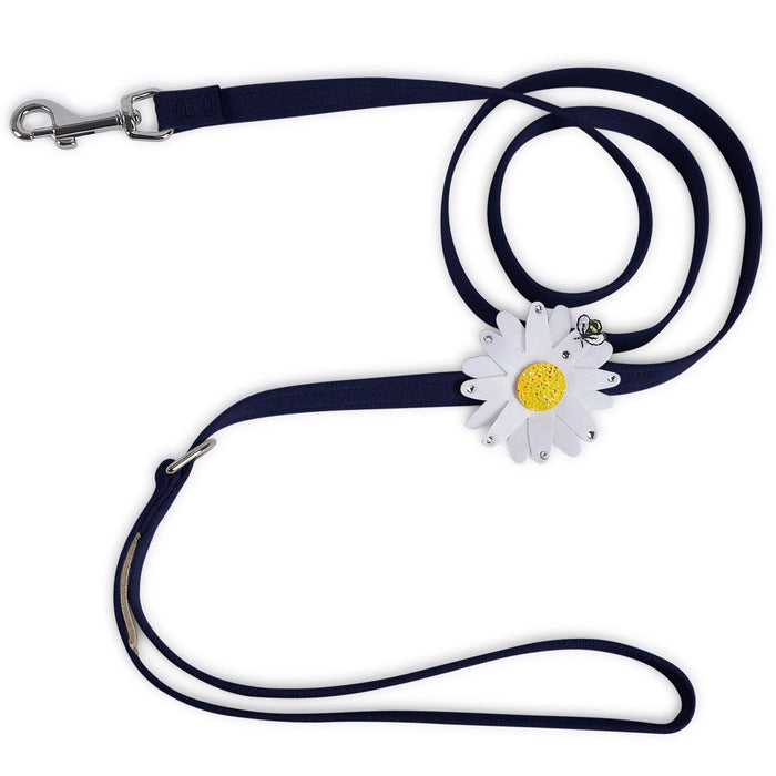 Susan Lanci Large Daisy with AB Crystal Ultrasuede Dog Leashes - Many Colors