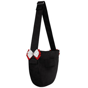 Susan Lanci Minnie Bow Black Cuddle Carrier - Posh Puppy Boutique