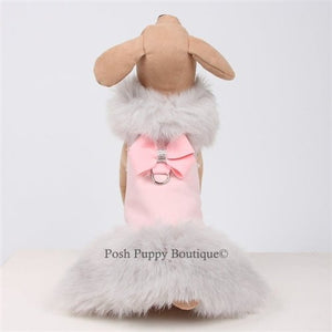 Susan Lanci Nouveau Bow Fur Coat - Puppy Pink with Soft Silver Fox - Posh Puppy Boutique