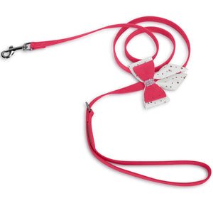 Susan Lanci Pink is Love Double Tail Bow Collar - Posh Puppy Boutique