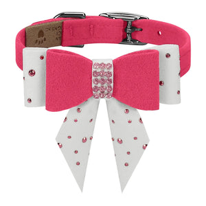 Susan Lanci Pink is Love Double Tail Bow Collar - Posh Puppy Boutique