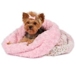 Susan Lanci Pink Lynx Cuddle Cup Bed - Posh Puppy Boutique