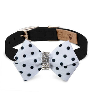 Susan Lanci Polka Dot Nouveau Bow Collar in Many Colors - Posh Puppy Boutique