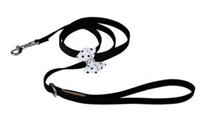 Susan Lanci Polka Dot Nouveau Bow Step In Black Harness - Posh Puppy Boutique